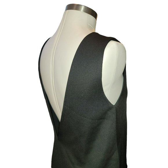 Black Mini Dress Deep V Scalloped Ruffled Edge Size 12 Jj3397 - Picture 9 of 9